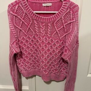 Aeropostale Pink Textured Knit Sweater